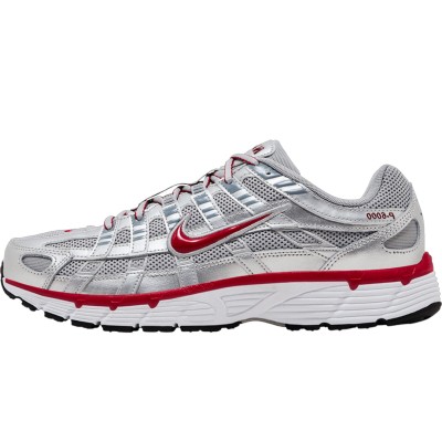 Nike P-6000 Metallic Silver Gym Red