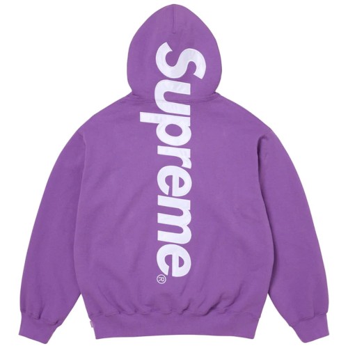 Supreme Satin Appliqué Hooded Sweatshirt Violet
