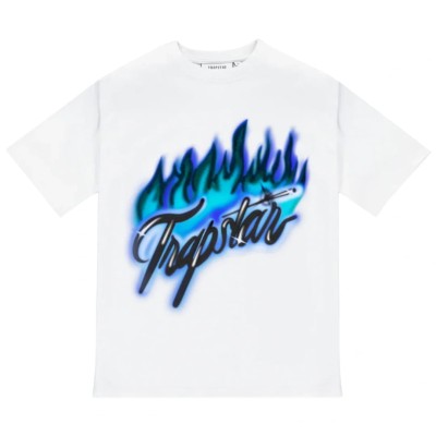 Trapstar Flame Print Tee White/Purple