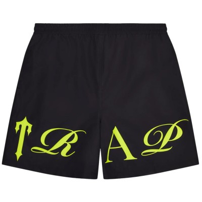 Trapstar Script Shell Shorts Black/Slime