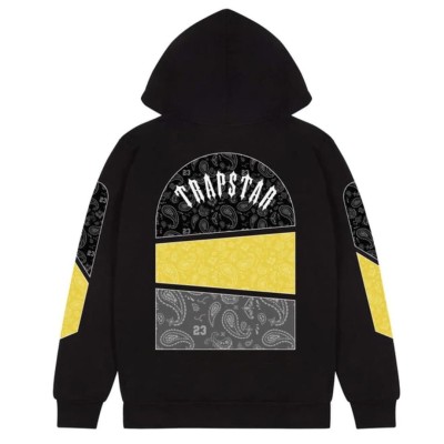 Trapstar x Central Cee Arch of War 23 Paisley Hoodie Black