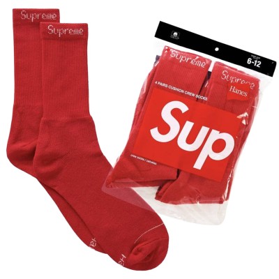 Supreme Hanes Socks (4 Pack) Red