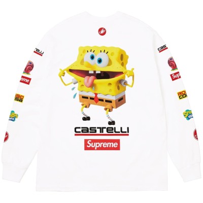 Supreme SpongeBob/Castelli Racing L/S Tee White