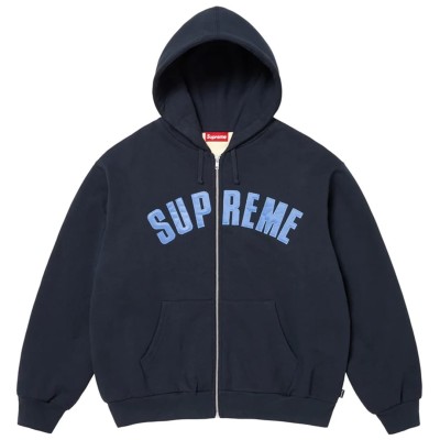 Supreme Arc Thermal Lined Zip Up Hooded Sweatshirt Navy.jpg