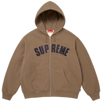 Supreme Arc Thermal Lined Zip Up Hooded Sweatshirt Dusty Brown.jpg
