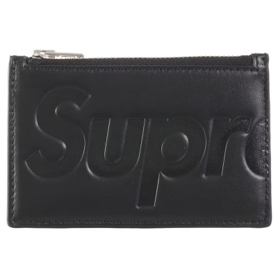 Supreme Leather Zip Card Holder (FW25) Black.jpg