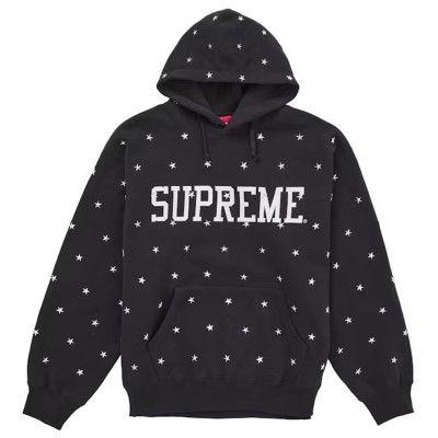 Supreme Stars Studded Hooded Sweatshirt Black