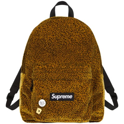Supreme Velvet Backpack Tan Leopard