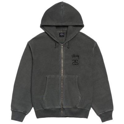 Stussy Stock Link Zip Hoodie Pigment Dyed Black.jpg