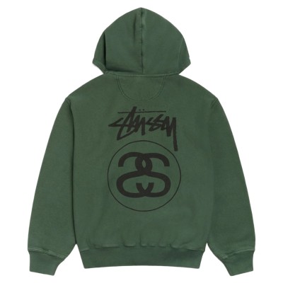 Stussy Stock Link Zip Hoodie Pigment Dyed Pine2.jpg
