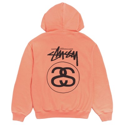 Stussy Stock Link Zip Hoodie Pigment Dyed Sherbert2.jpg