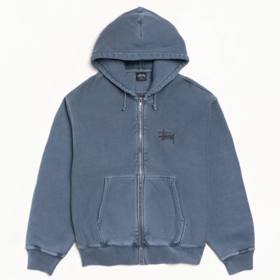 Stussy Basic Zip Hoodie Pigment Dyed Navy.jpg