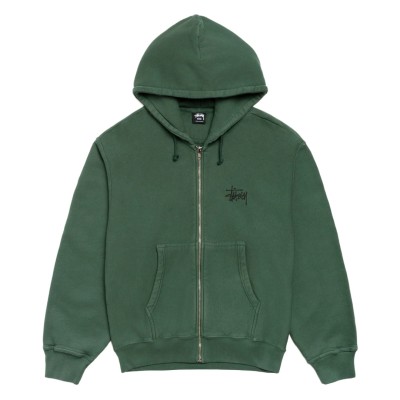 Stussy Basic Zip Hoodie Pigment Dyed Pine.jpg
