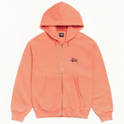 Stussy Basic Zip Hoodie Pigment Dyed Sherbert.jpg