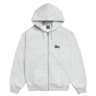 Stussy Basic Zip Hoodie Ash Heather