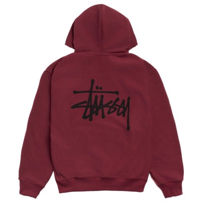 Stussy Basic Zip Hoodie Wine2.jpg