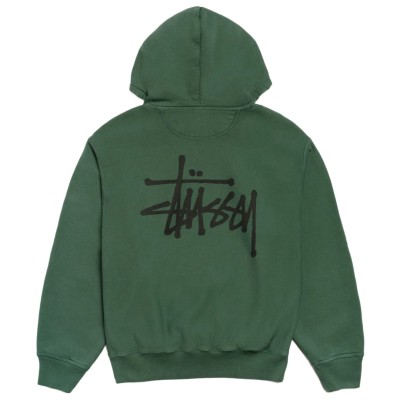 Stussy Basic Hoodie Pigment Dyed Pine2.jpg