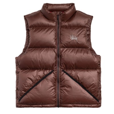 Stussy Micro Ripstop Down Vest Brown.jpg