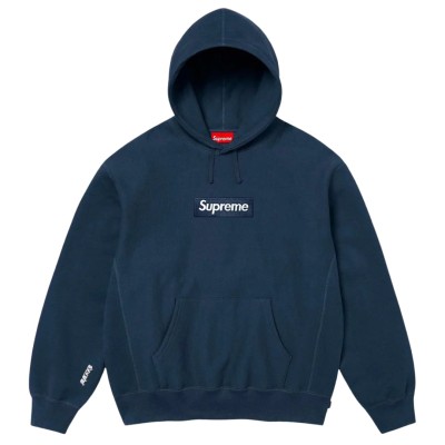 Supreme Box Logo Hooded Sweatshirt Navy (FW25).jpg