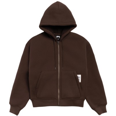Stussy Bonded Sherpa Hoodie Brown