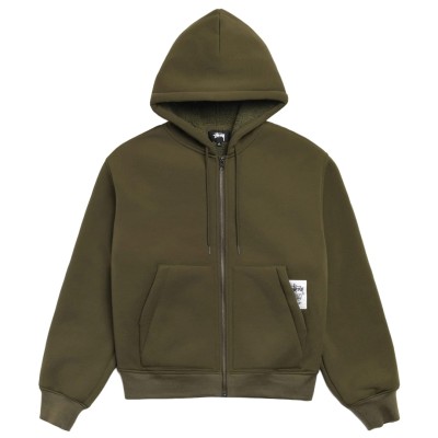 Stussy Bonded Sherpa Hoodie Green.jpg