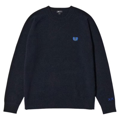 Uniqlo x KAWS Lambswool Crewneck Sweater Navy