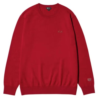 Uniqlo x KAWS WINTER 100% Cashmere Crew Neck Jumper Red