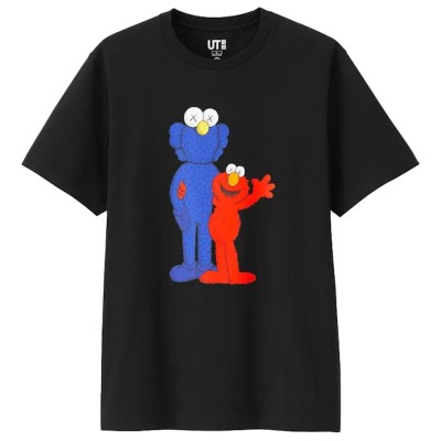 KAWS x Uniqlo x Sesame Street BFF Elmo Tee Black
