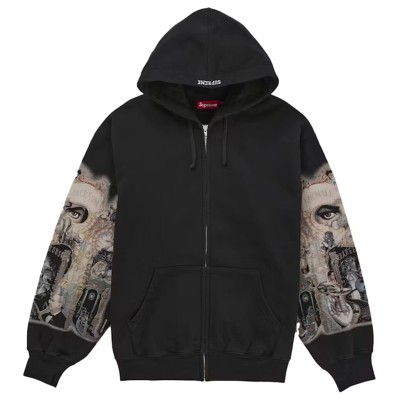 Supreme Michael Jackson Dangerous Zip Up Hooded Sweatshirt Black
