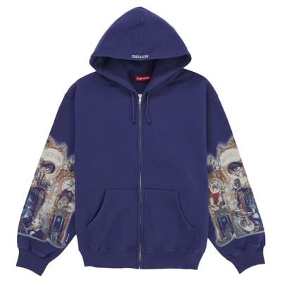 Supreme Michael Jackson Dangerous Zip Up Hooded Sweatshirt Washed Navy.jpg