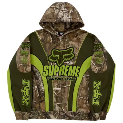 Supreme Fox Racing Zip Up Hooded Sweatshirt Realtree Hardwoods Camo.jpg