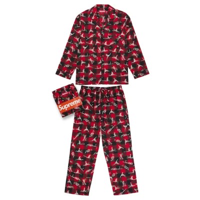 Supreme Hanes Holiday Pajama Set Red