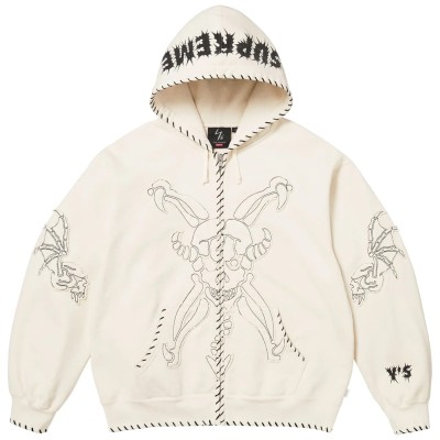 Supreme Ys by Yohji Yamamoto Zip Up Hooded Sweatshirt Natural.jpg