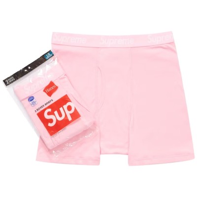 Supreme Hanes Boxer Briefs (2 Pack) Pink