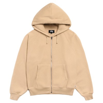 Stussy Relaxed Zip Hoodie Khaki