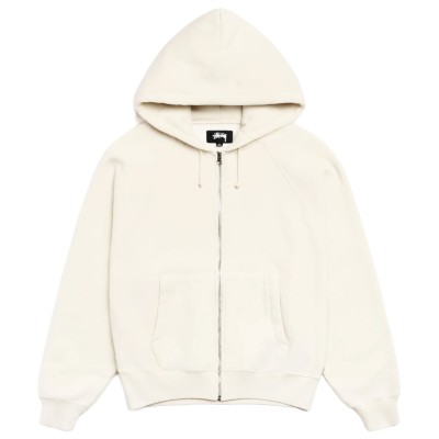 Stussy Relaxed Zip Hoodie Natural