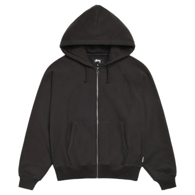 Stussy Relaxed Zip Hoodie Washed Black
