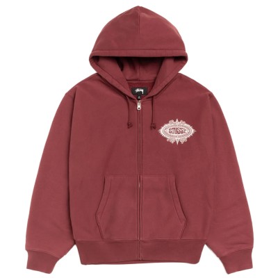 Stussy Mantra Zip Hoodie Burgundy