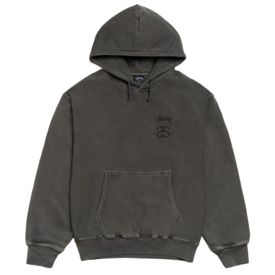 Stussy Stock Link Hoodie Pigment Dyed Washed Black