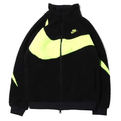 Nike Big Swoosh Reversible Boa Jacket Black Neon