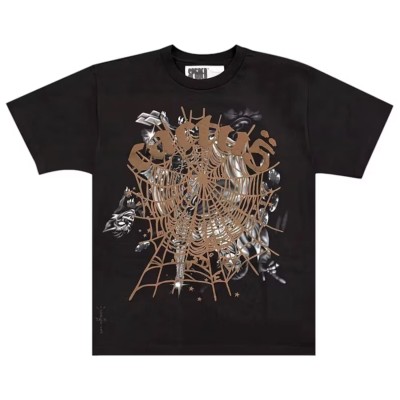 Sp5der x Travis Scott Cactus Jack Airbrush T-shirt Black.jpg