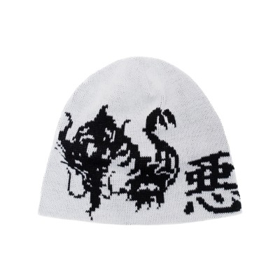 Pleasant Evil Dragon White Beanie.jpg