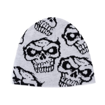 Pleasant Evil Skull White Beanie