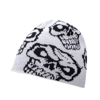 Pleasant Evil Skull White Beanie2.jpg