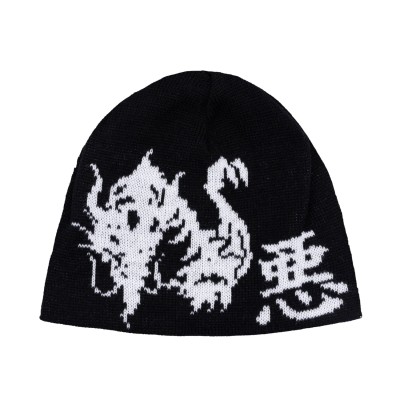 Pleasant Evil Dragon Beanie Black