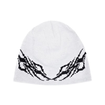Pleasant Evil Tribal Beanie White