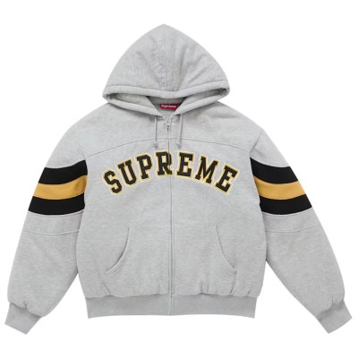 Supreme Filled Zip Up Hooded Sweatshirt Heather Grey.jpg