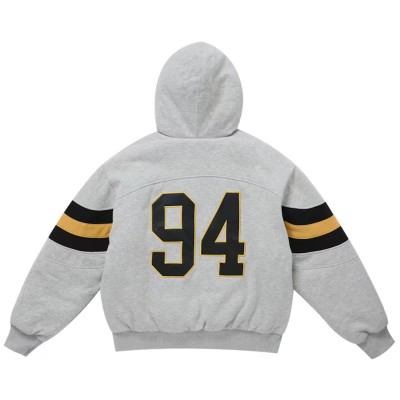 Supreme Filled Zip Up Hooded Sweatshirt Heather Grey2.jpg