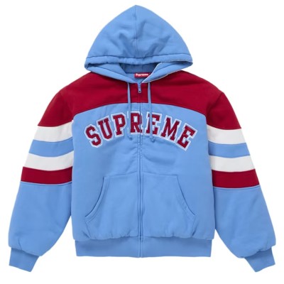 Supreme Filled Zip Up Hooded Sweatshirt Blue