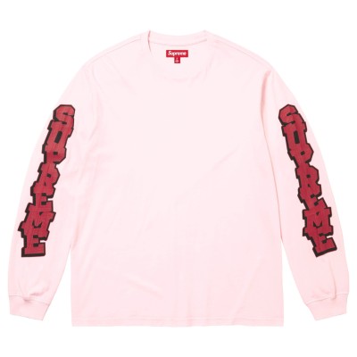 Supreme Cracked Sleeve L/S Top Pink
